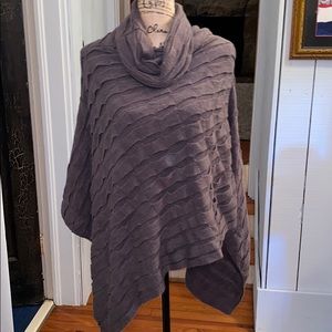 Gray cowl neck poncho